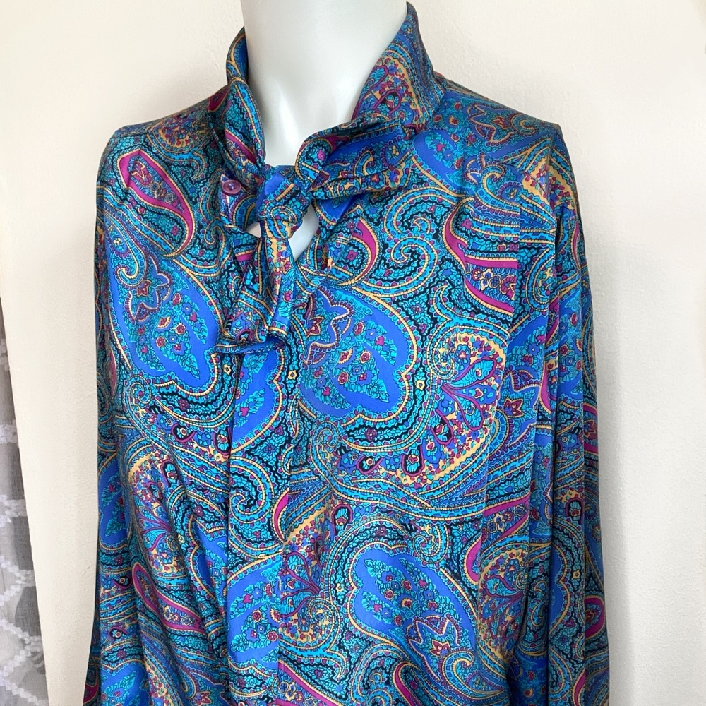 Paisley print blouse/ bomber jacket combo